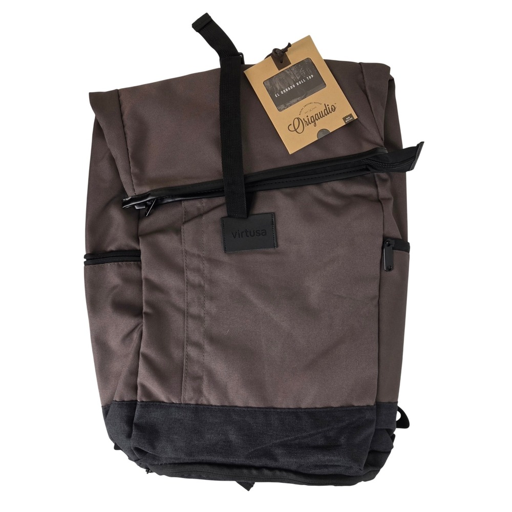 OrigAudio El Dorado Roll Top Backpack Gray Travel Laptop Daypack NWT
